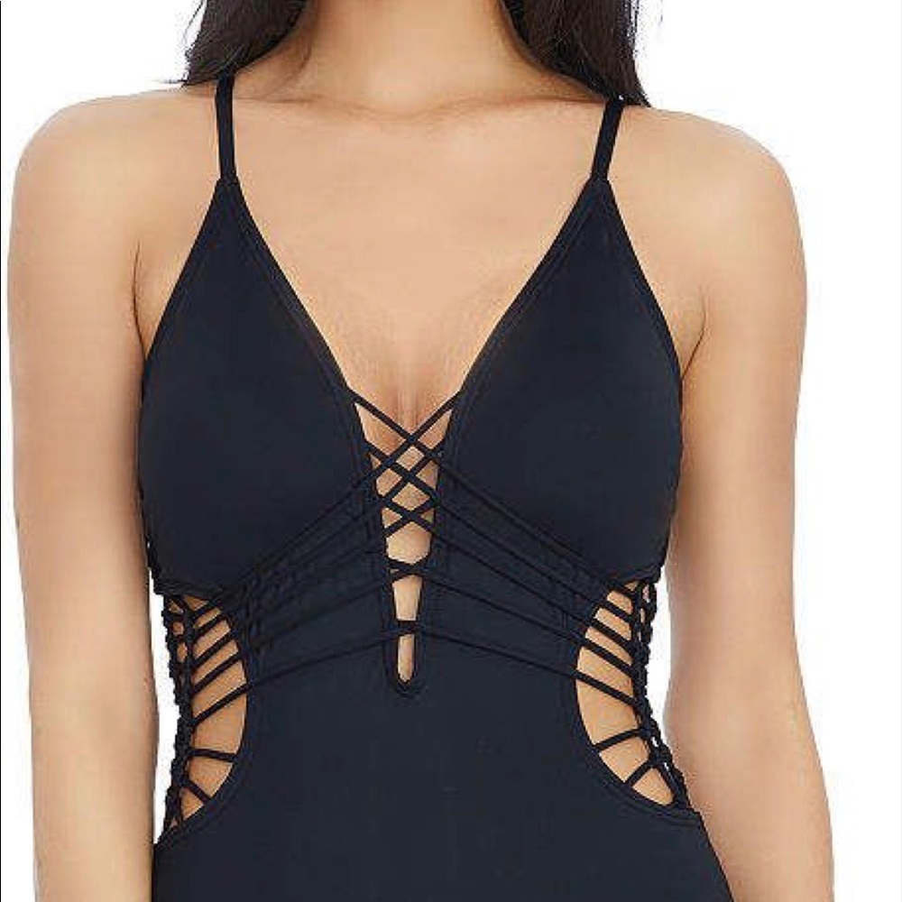 Black monokini swimsuit